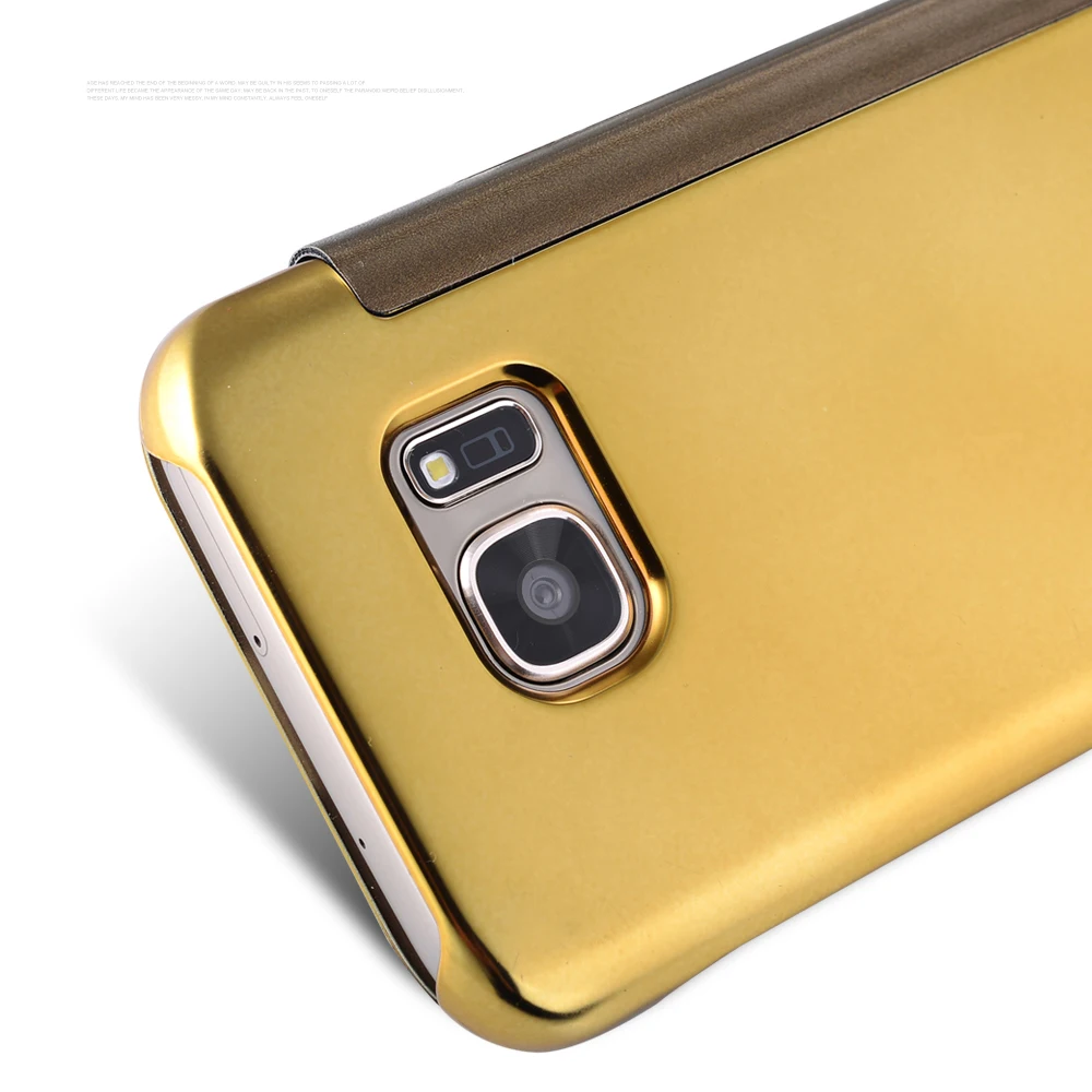 Ясно Зеркало окном View покрытие флип чехол для Samsung Galaxy S6 S7 Edge Plus A8 A710 Coque телефон