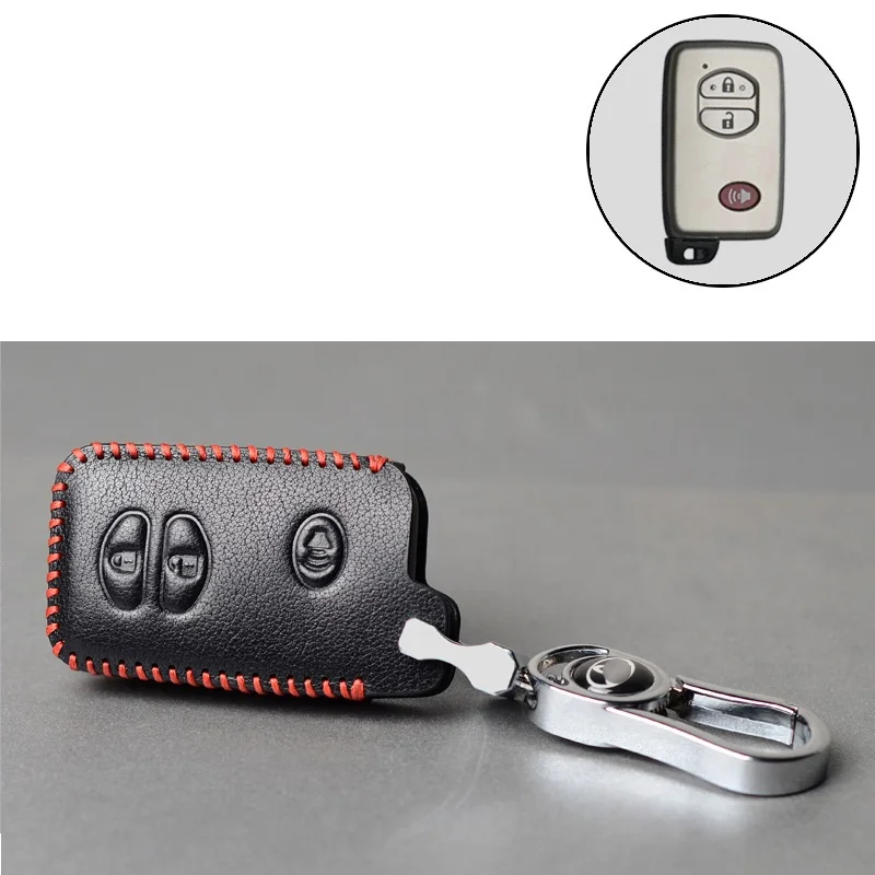Leather Car Remote Key Case Fob Cover For Toyota Land Cruiser Prado 150 Camry Prius Crown For Subaru Foreste Outback XV legacy