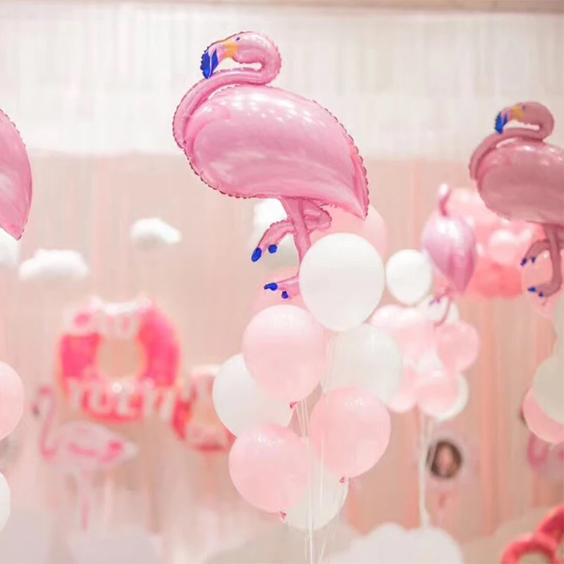 ZOPHIL 46x21cm 7pcs Foli Flamingo Balloon Inflatable Decoration Kids Wedding Summer Party Valentines Day Supplies Hawaii Beach | Дом и сад