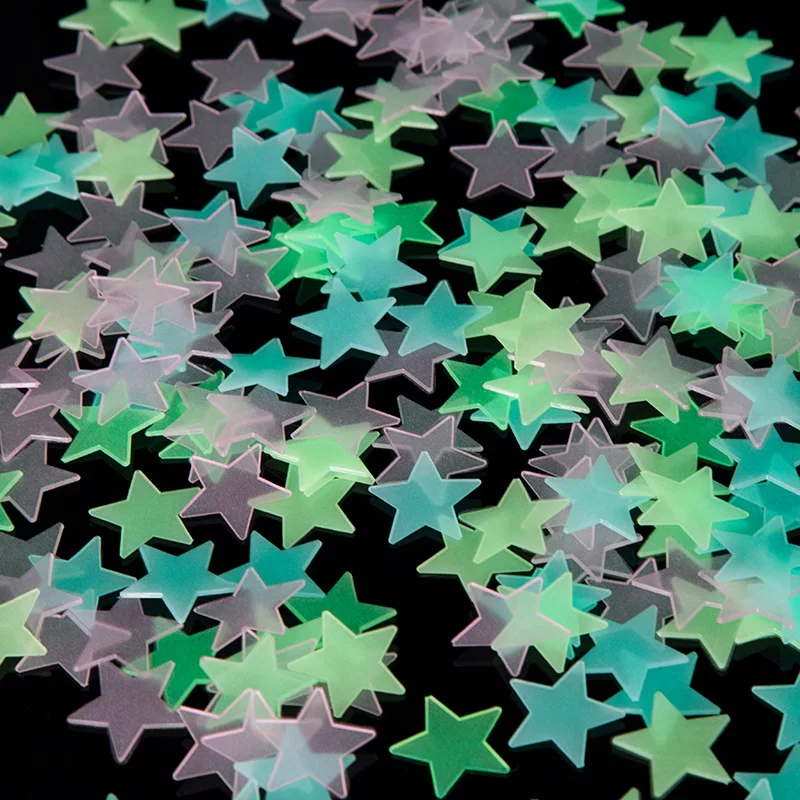 

Wholesale 100pc/lot 3cm New decorative starry luminous star stickers stereo wall stickers fluorescent stars stickers