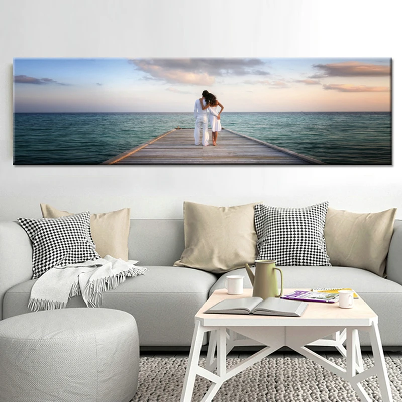 Seascape Blue Sky Sea landscape Clouds Canvas Painting Poster Print HD Modern Wall Art Pictures For Living Room Home Decoration | Дом и сад
