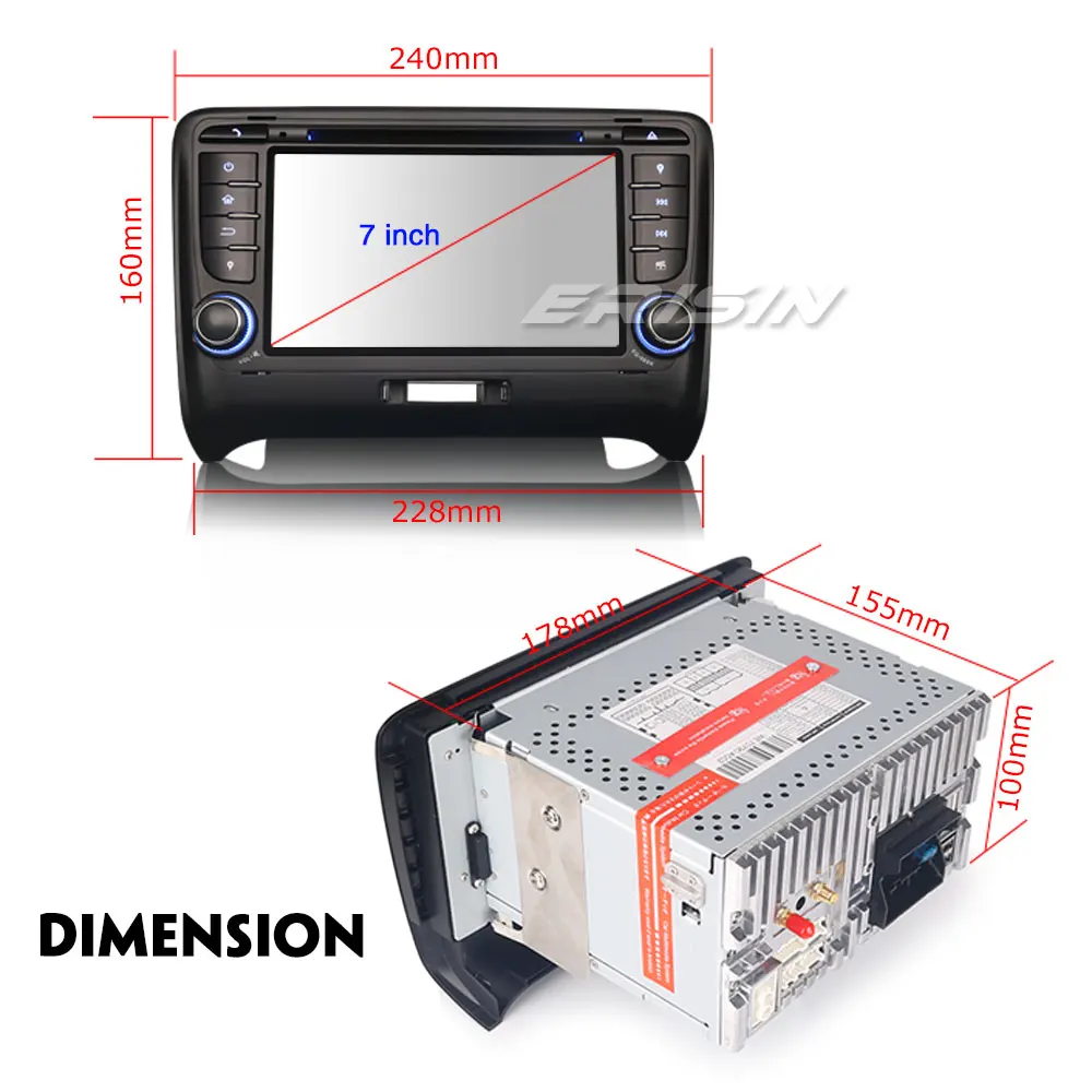 Erisin ES7879T 7-дюймовый автомобильный dvd Восьмиядерный android 8 0 4G RAM DAB OBD WIFI 3G для AUDI TT MK2 |