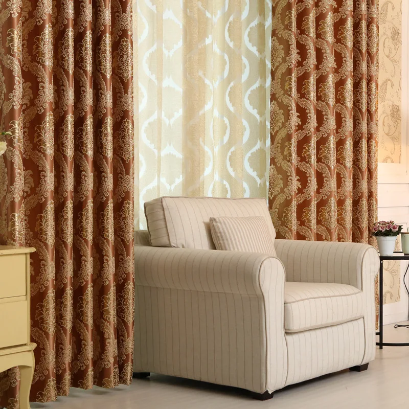 European Royal Luxury Jacquard Curtains for the Bedroom Window Living Room Romantic Blinds Drapes | Дом и сад