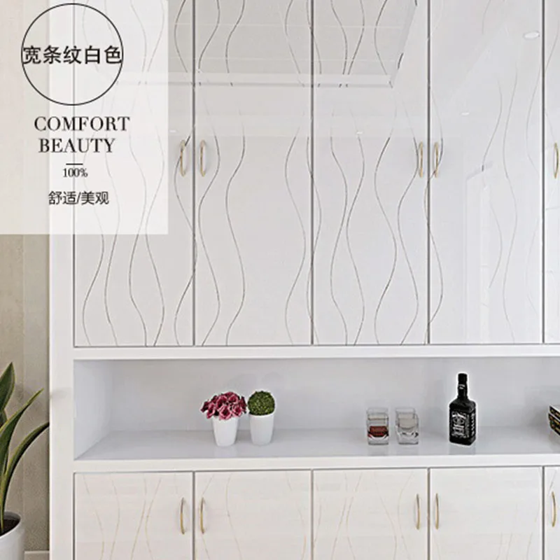white 60 см X 5 м современные золотые краски сетки DIY декоративные наклейки мебель шкаф пленка для реставрации ПВХ самоклеющиеся обои водонепроницаемый - Цвет: white