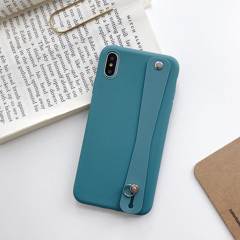 Light Blue LOVECOM сплошной карамельный цвет ремешок для телефона чехлы для iPhone 11 Pro Max XS Max XR 6 6S 7 8 Plus X Мягкая силиконовая задняя крышка - Цвет: Light Blue