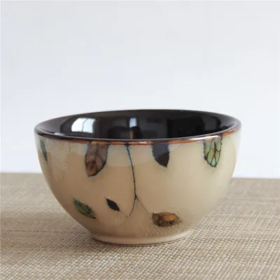 4.5-inch bowl EECAMAIL Ретро кантри фарфоровая посуда японский стиль печи изменение глазури лианы цветок стейк тарелка салат тарелка риса миска - Цвет: 4.5-inch bowl