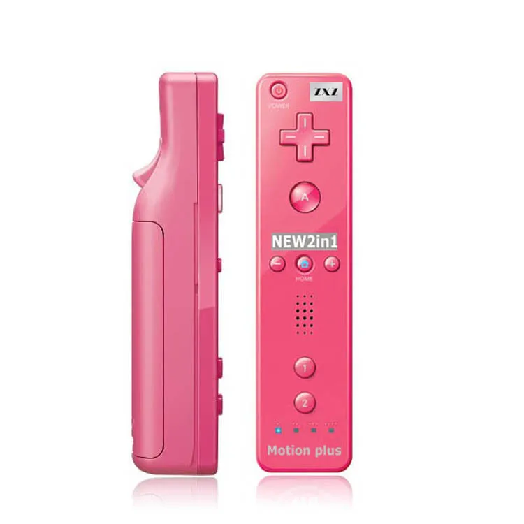 Для nintendo 2 в 1 для wii mote Встроенный Motion Plus внутренний пульт дистанционного управления для wii Remote Motionplus с силиконовый чехол - Цвет: Pink