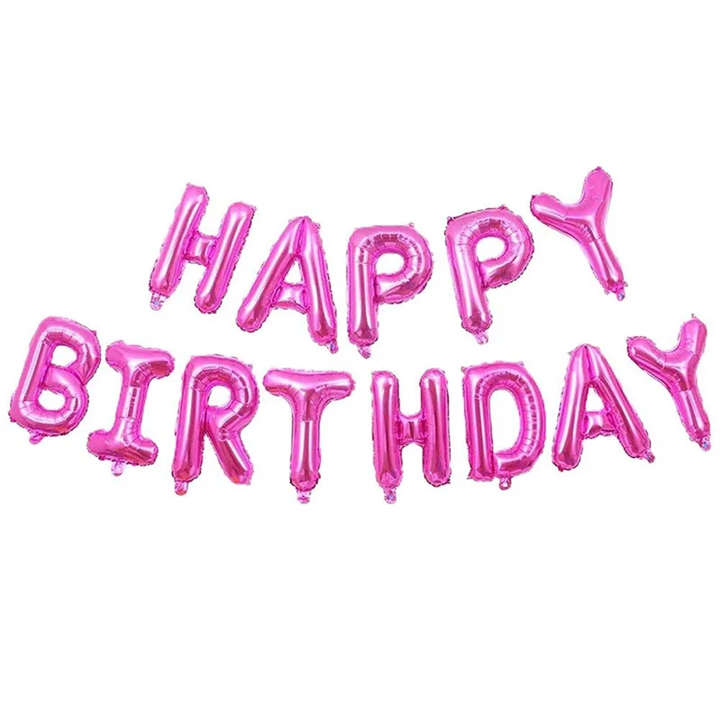 rose red hbd balloon Шар цвета розового золота письмо фольги Воздушные шары Baby Shower 1st С Днем Рождения украшения дети взрослые партия поддерживает поставки - Цвет: rose red hbd balloon