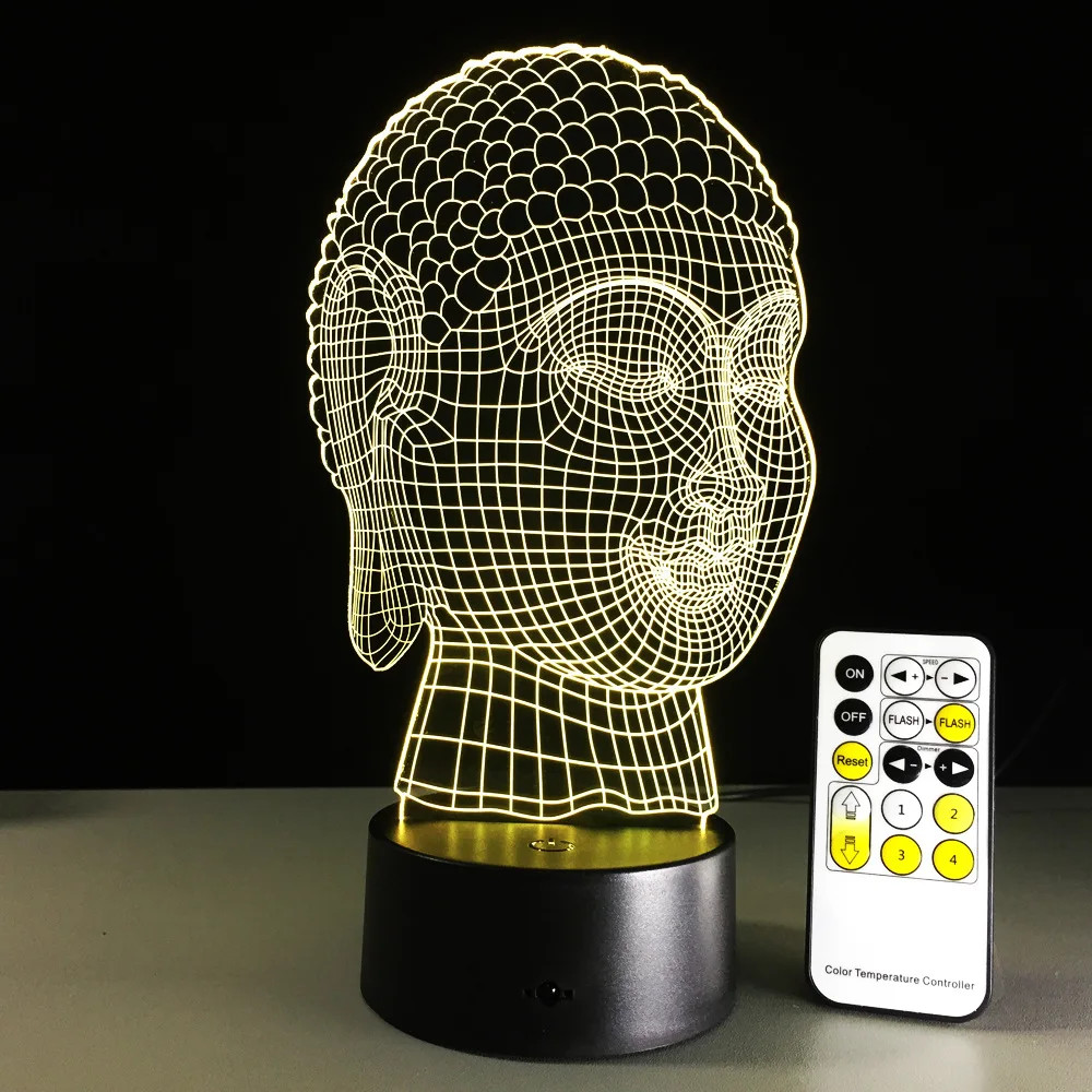 3D Светодиодная лампа с дистанционным управлением пауэрбанк питанием от Usb