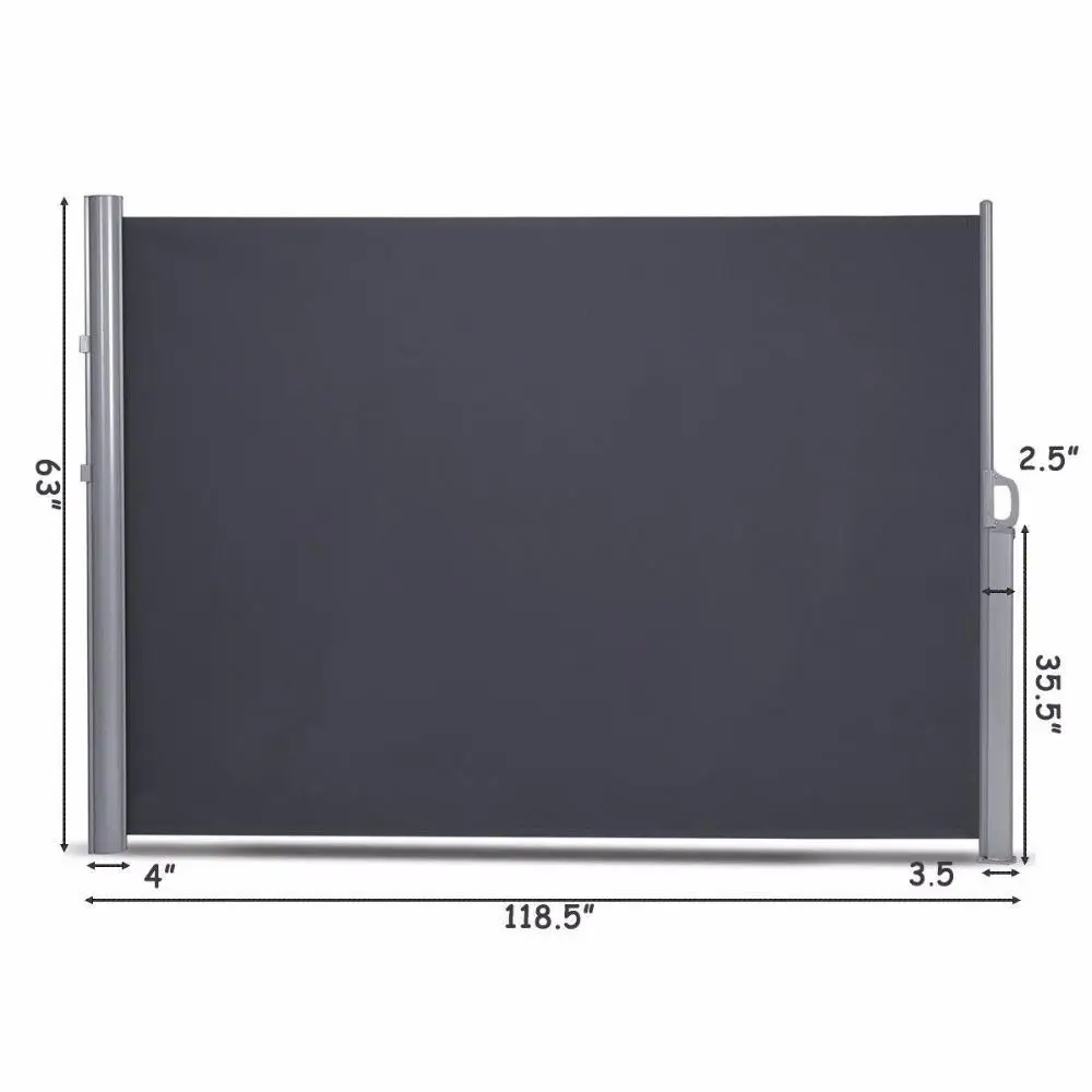 Giantex 118 5 &quotx 63&quot H Патио выдвижной складной боковой тент экран разделитель