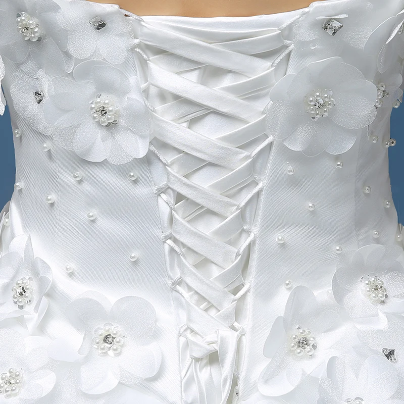 Халат Де Вечер Роскошный 2017 Без Бретелек С Плеча Белые Кружева Цветы Вернуться