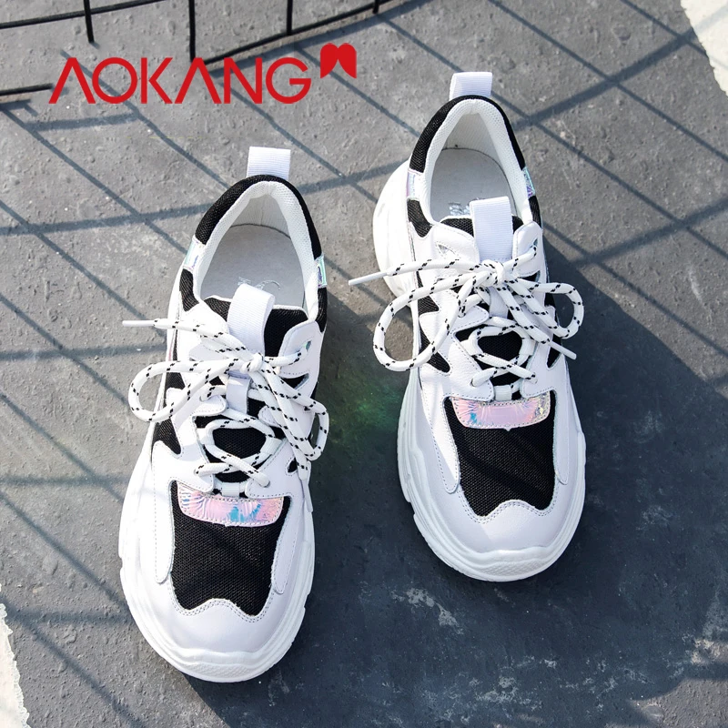 Женские кроссовки на толстой платформе AOKANG Kanglong повседневная обувь разных