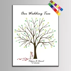 Свадебное украшение на заказ, сувенир, свадебное дерево вечерние Праздничная запись, отпечаток пальца, Свадебная Гостевая книга для любимой невесты, жениха