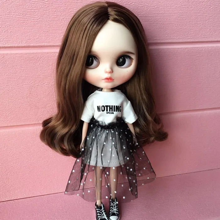 Модная футболка и кружевное платье для кукол Pullip ручная работа 2 шт./компл. 1/6