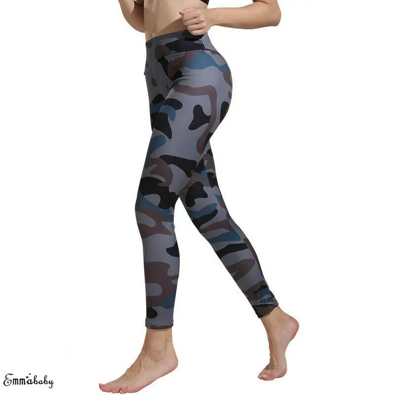Женская спортивная одежда 3-XL женские камуфляжные эластичные узкие брюки для