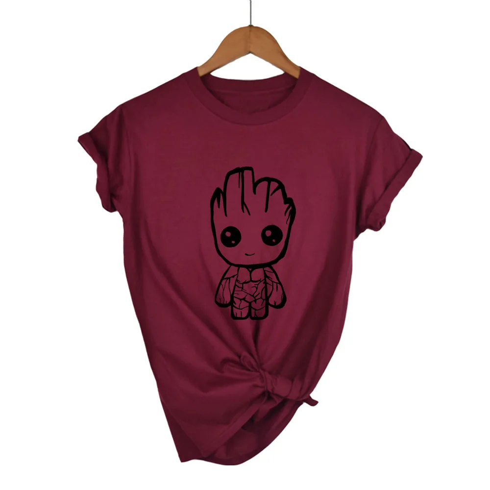 Новая футболка Kawaii Groot дизайнерская летняя женская модная с коротким рукавом