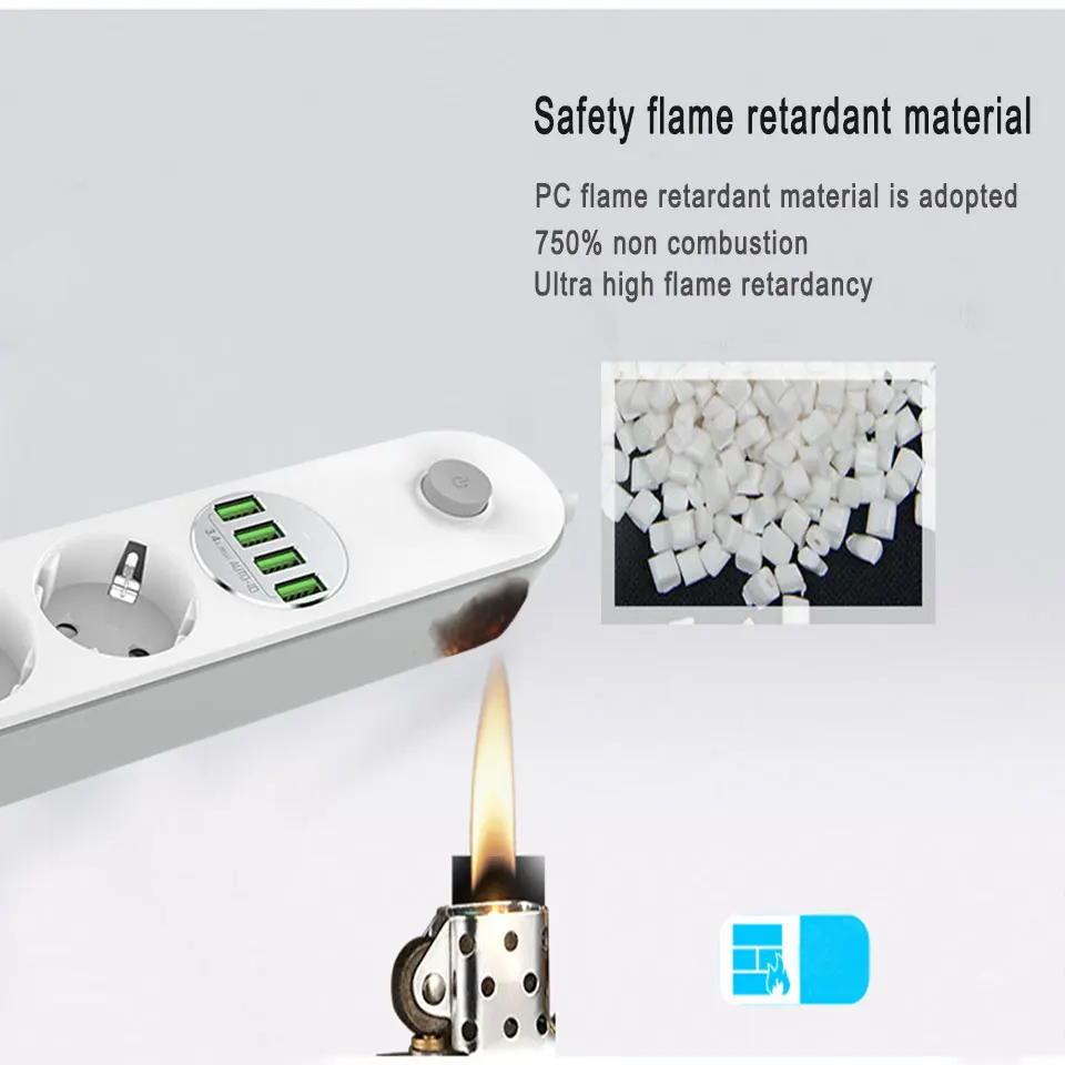 Штепсельная usb-лента с разъемом 3.4A для быстрой зарядки через USB, мульти русский Электрический провод-удлинитель для умного дома и офиса