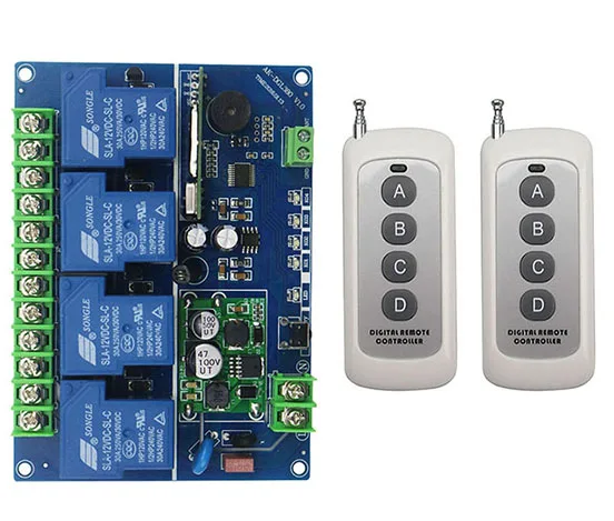 

DC12V 24V 36V 48V 4CH 30A RF Wireless Remote Control System transmitter+receiver universal gate remote control /radio receiver