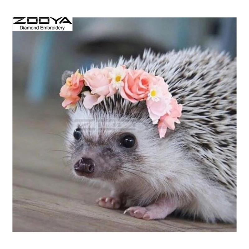 ZOOYA Алмазная вышивка 5D DIY алмазная живопись милый еж и цветок крестиком Стразы