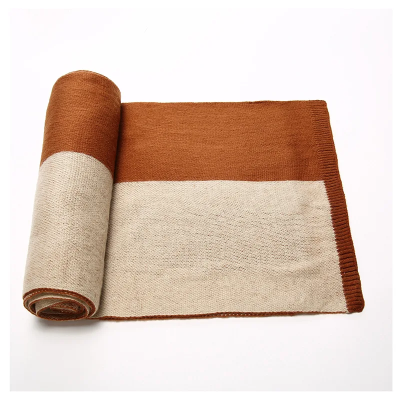 VOHIO 190*50cm couples Beige gold scarf male Korean Winter Scarf all-match simple student color knit young long winter 2017 NEW