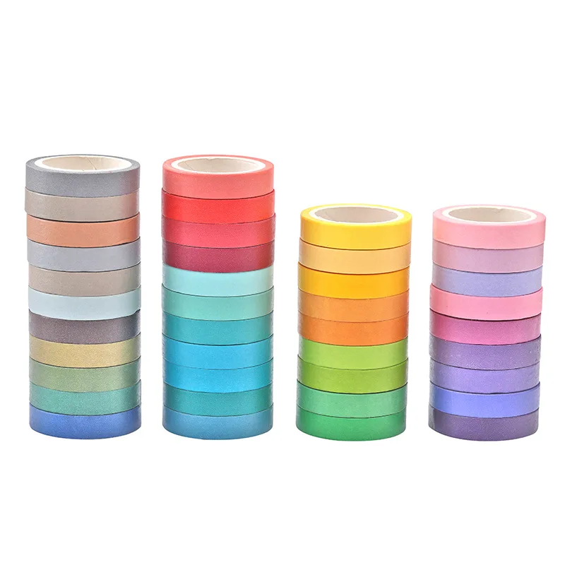 

40 Pcs/lot 7.5 x 4m Rainbow Decorative Adhesive Tape Masking Washi Tape Decoration Diary School Office Supplies Stationery JD120