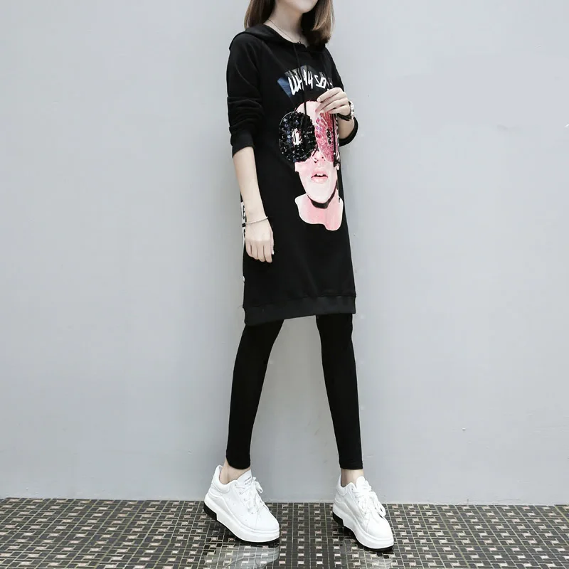 Женское зимнее платье с пайетками теплые кашемировые толстовки оверсайз