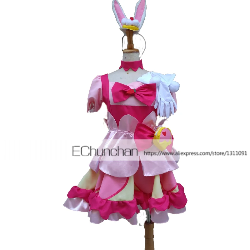 Полный комплект косплей-костюм KiraKira Pretty Cure A La кнут Usami Ichika прекрасное розовое