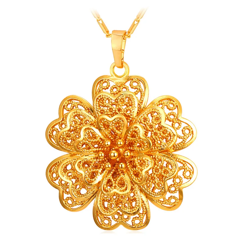 

Женское ожерелье с подвеской в виде цветка, многослойное ожерелье из лепестков желтого, золотого или серебряного цветов, P271