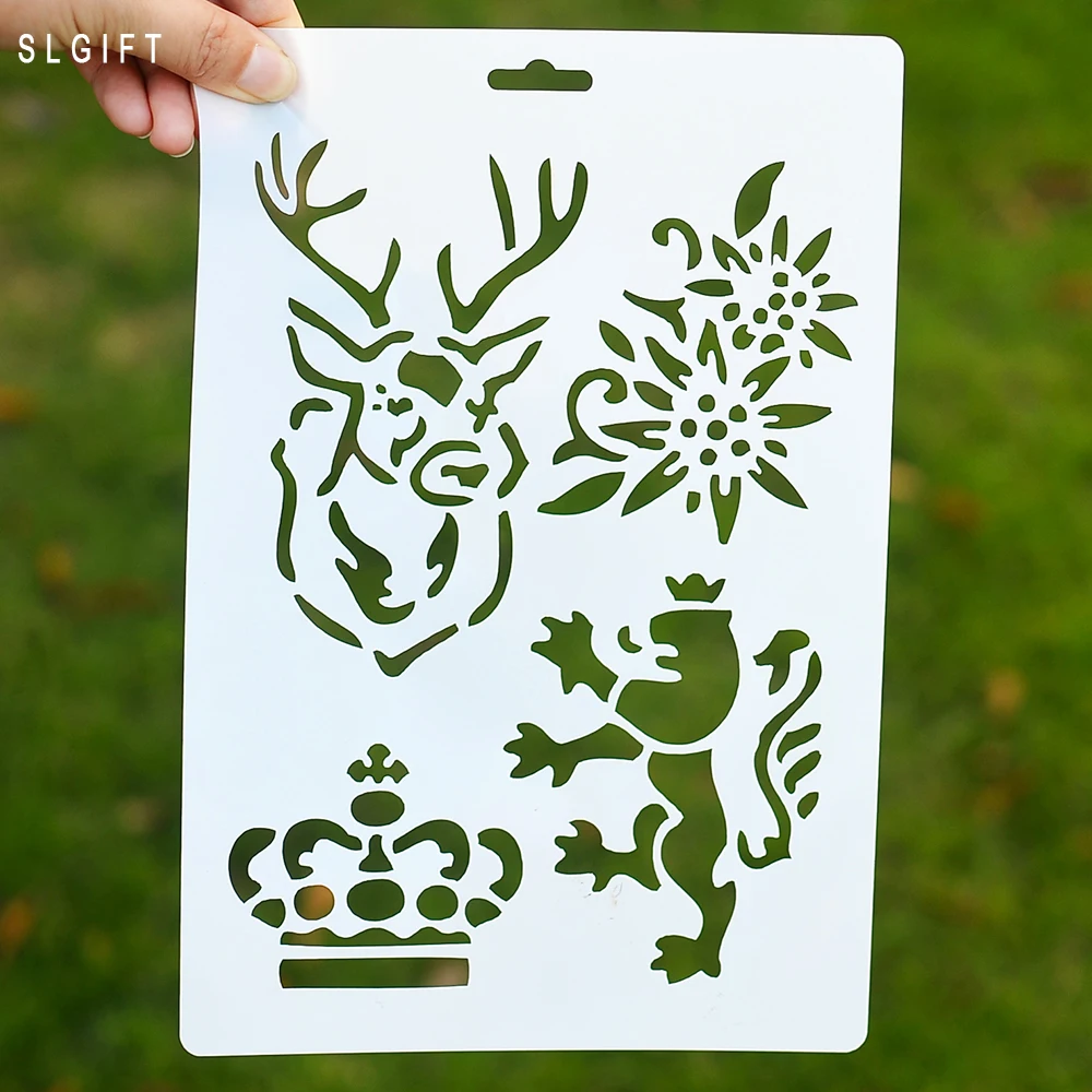 

Decorative Deer Design Layering Painting Stencils for DIY Scrapbooking/photo album Template Crafts Scrapbooking Tool