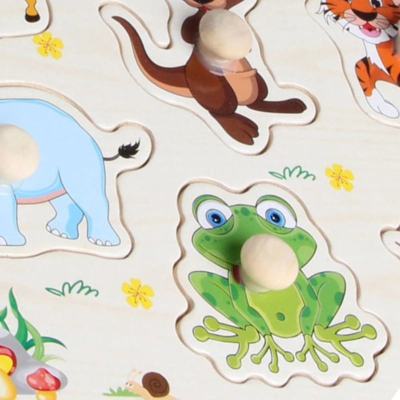 2017 детские животных головоломки игрушка деревянная раннего обучения