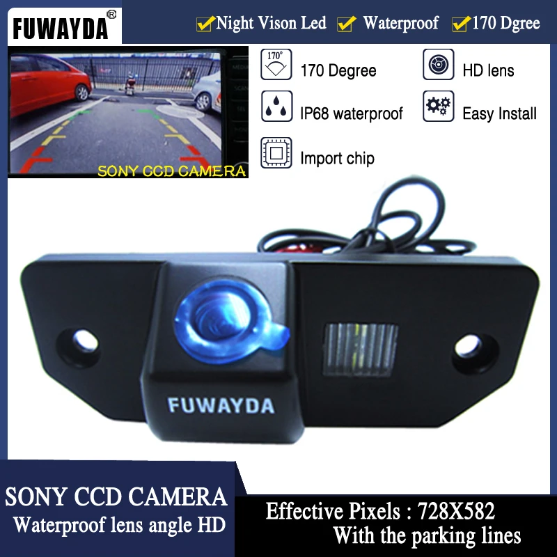 

FUWAYDA SONY CCD Sensor Car Rear View Reverse Mirror Image CAMERA for FORD FOCUS SEDAN/C-MAX/MONDEO With Guide Line HD