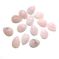 10 pcs rose quartz natural stones cabochon 12x16mm 13x18mm 15x20mm 18x25mm water drop shape no hole for making jewelry diy