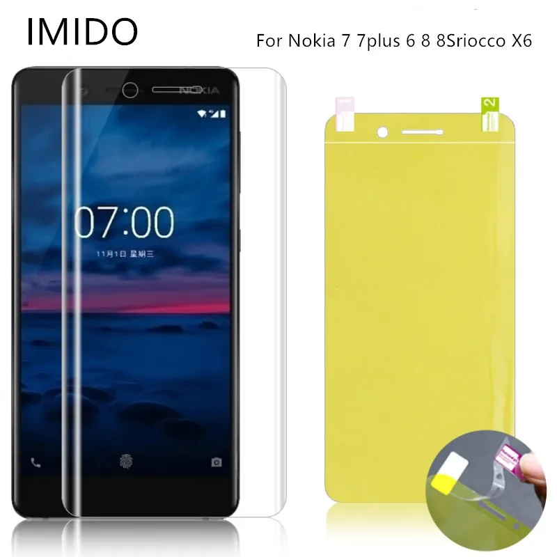 For Nokia 7 7plus Nokia8 8Sriocco X6 3D Full Cover Soft Hydrogel ScreenTPU Protector Film Nokia6 2018 (Not glass) coque | Мобильные