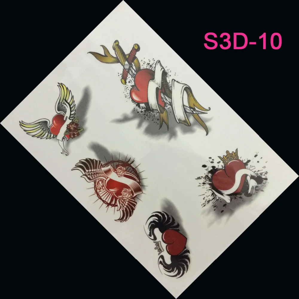 Специальное предложение 3d тату 6 различных любовных узоров женские сексуальные