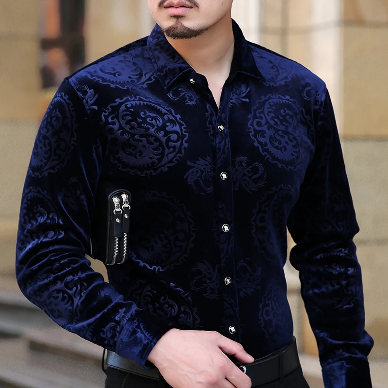 Mu Yuan Yang Новая мода плюс бархат утолщение Slim Fit рубашки мужские с длинным рукавом Повседневные Рубашки размер M-3XL скидка 50