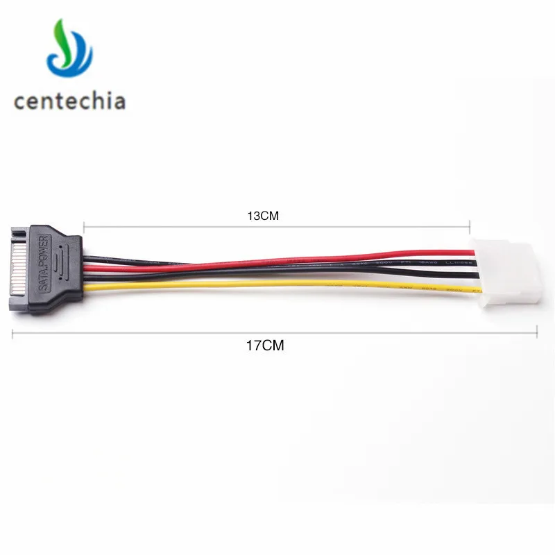 Centechia 15 Pin SATA штекер к Molex IDE 4 контактный Женский адаптер удлинитель Кабель питания