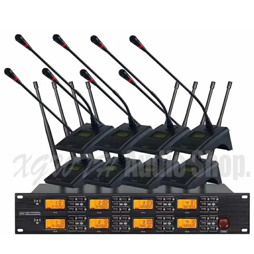 Style-1 UHF Беспроводной сценический микрофон 8 каналов 8 гусиная гарнитура петличный нагрудный беспроводной микрофон с антенной приемник - Цвет: Style-1