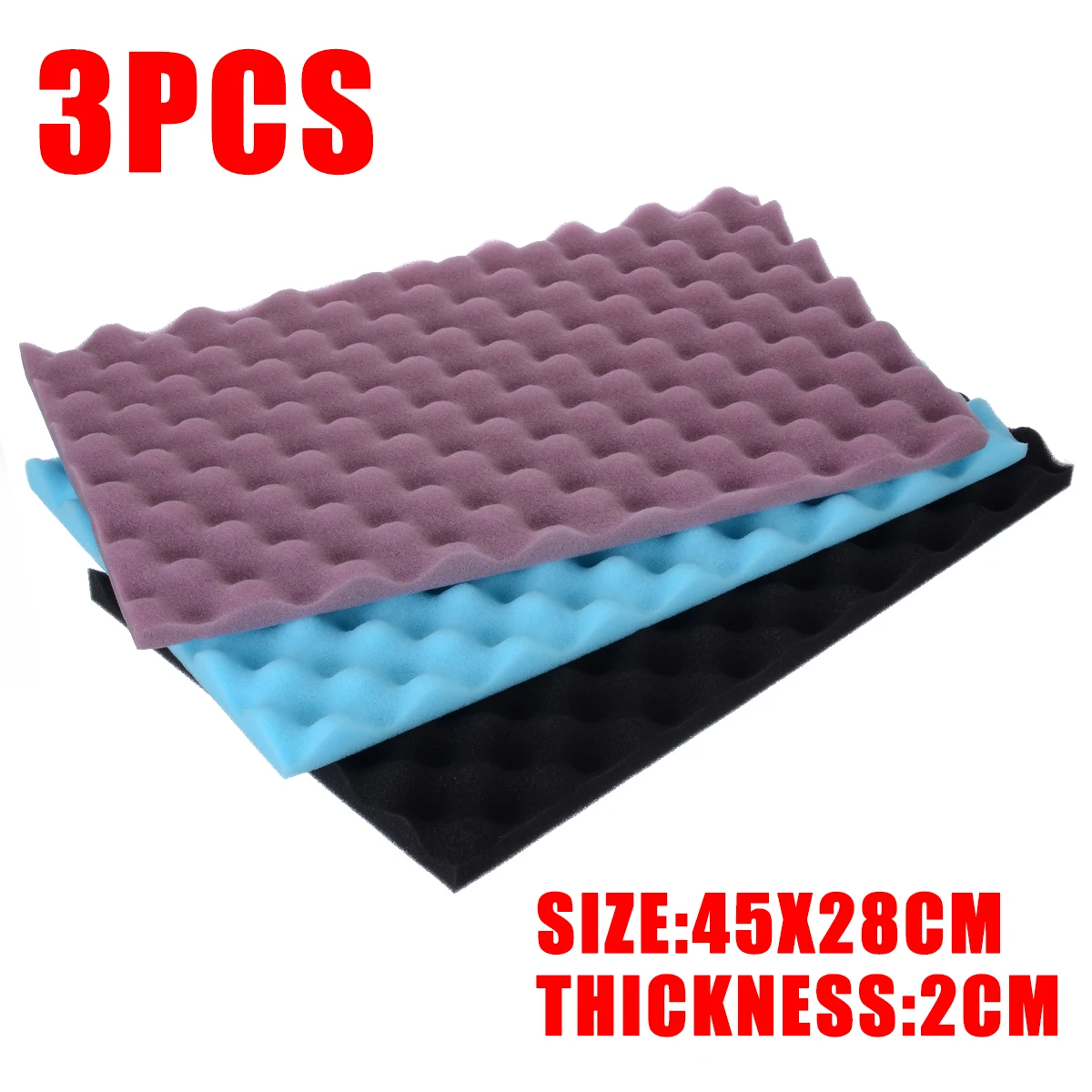 

3 Piece Practical Aquarium Media Filter System Fish Tank Pond Foam Sponge Pads Flame Retardant Silencing Sponge 450*280mm