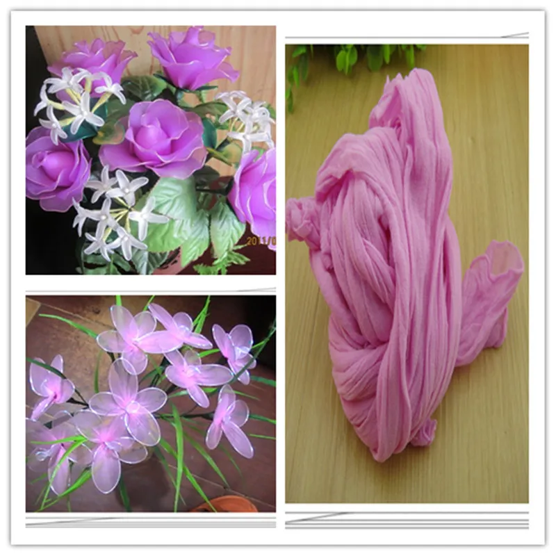 

Free shipping 47 colors mix shipping or only one color ship mesh flowers,nylon stocking material/ronde flower for DIY flower