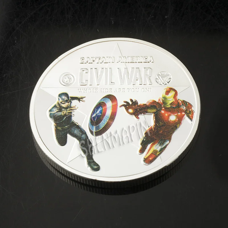 Мстители памятная монета Капитан Америка Железный человек Тор Халк Civil War наградная монета фантастика фильм искусственные монеты