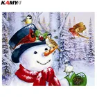 Алмазная живопись со снеговиком, домашний декор, полностью квадратные Стразы, алмазная Вышивка крестиком, мультяшный Рождественский подарок XY1