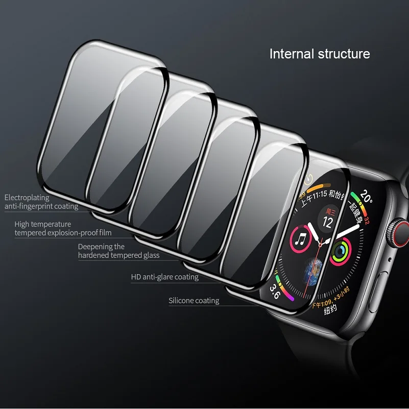 Закаленное стекло для Apple Watch серии 4/3/2/1 Nillkin полное покрытие 3D Защитное экрана 4