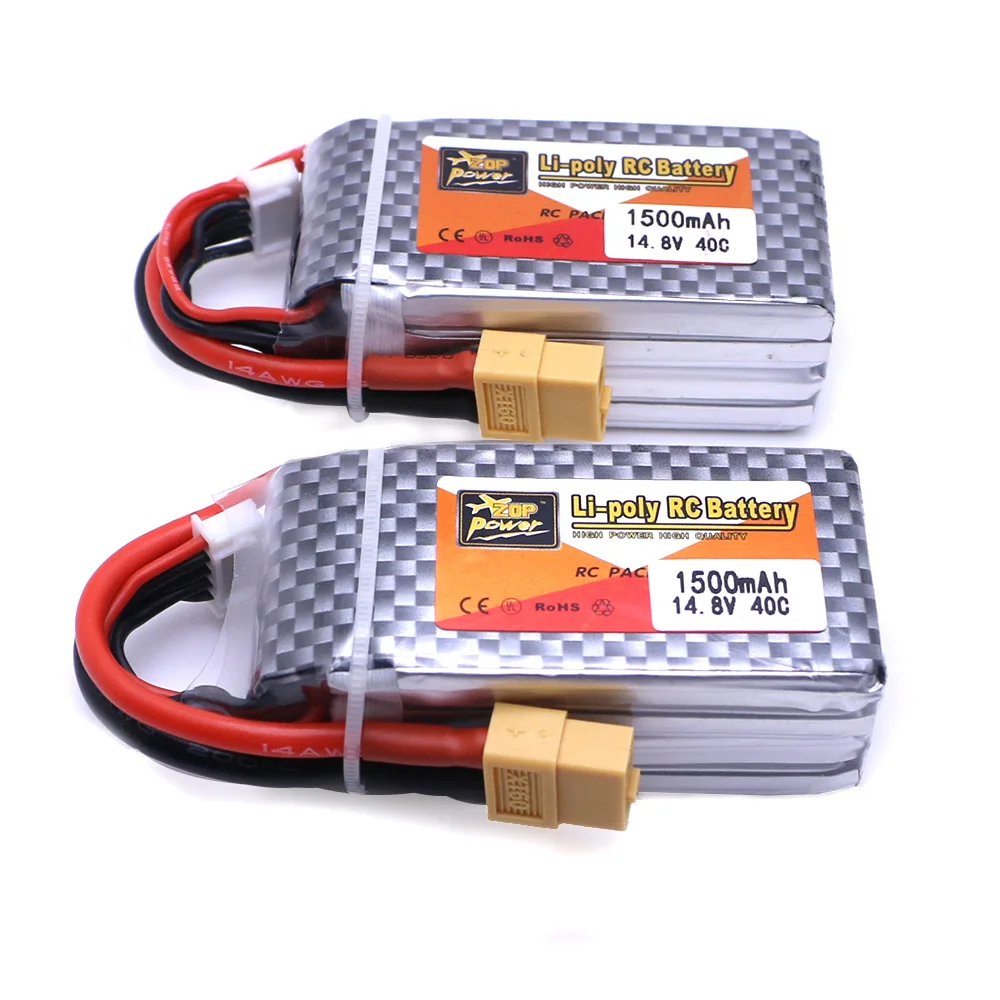 2 шт. ZOP 4S 14.8 В 1500 мАч 40C XT60 Plug литий LiPo Батарея для qav250 H210 FPV системы гонки RC Quadcopter drone