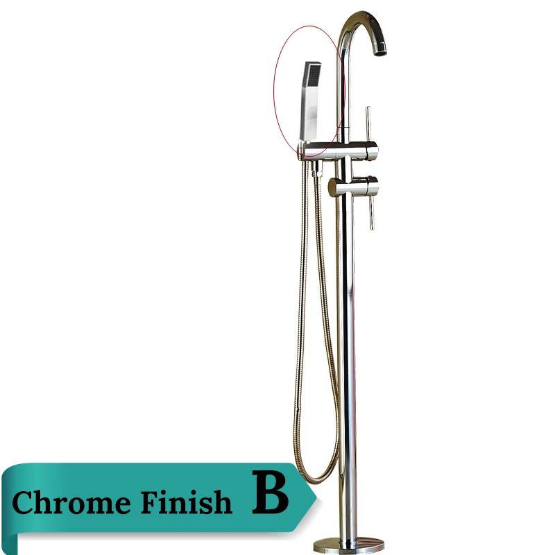 Chrome B Напольный хромированный кран для ванны и ванны, стоячий смеситель для ванны, однорычажный смеситель для ванны - Цвет: Chrome B