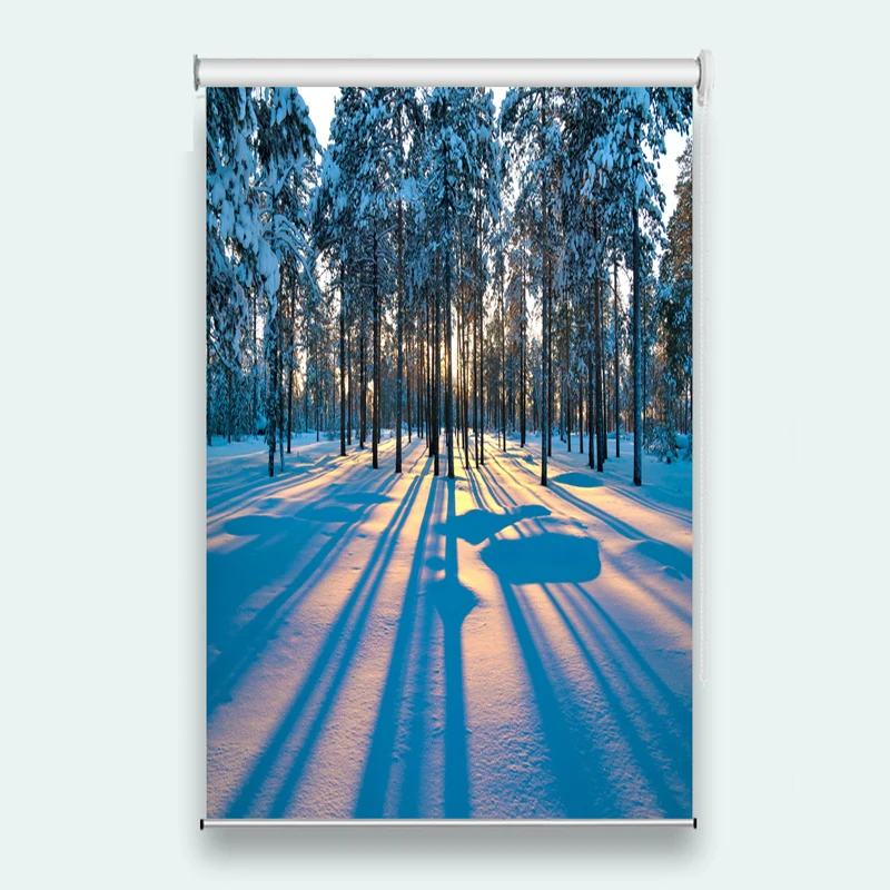 

roller blind blackout window Sunny snow photo print Roller Blinds For living room bedrooms roll curtains Decorative window