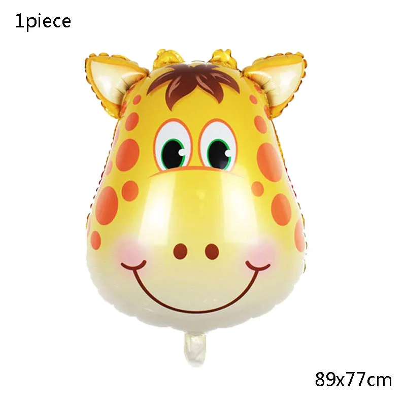 1pc large giraffe Вечерние воздушные шары из фольги в стиле джунглей, животных, тигра, Льва, обезьяны, зебры, жирафа, коровы, сафари, аксессуары для детской вечеринки на день рождения - Цвет: 1pc large giraffe
