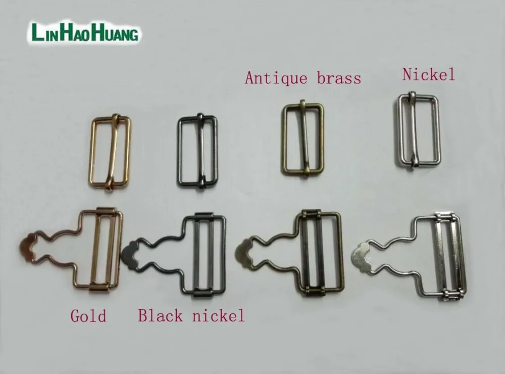 

30pcs / lot Two kinds of metal alloy buckle with slide pin adjustable buckle black / bronze / nickel / gold free shipping