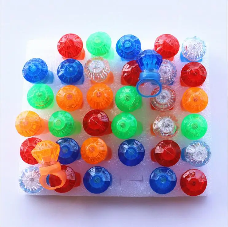 Led Wedding Favors Dress Baby Shower 5pcs/set Beautiful Ring Toys Glowing Diamond Rings Decoration Party Decorations | Игрушки и хобби