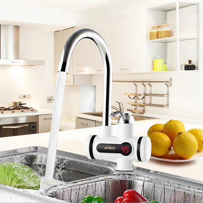 atwfs instant tankless water heater tap instantaneous faucet kitchen water heater crane instant hot water faucet digital eu plug free global shipping