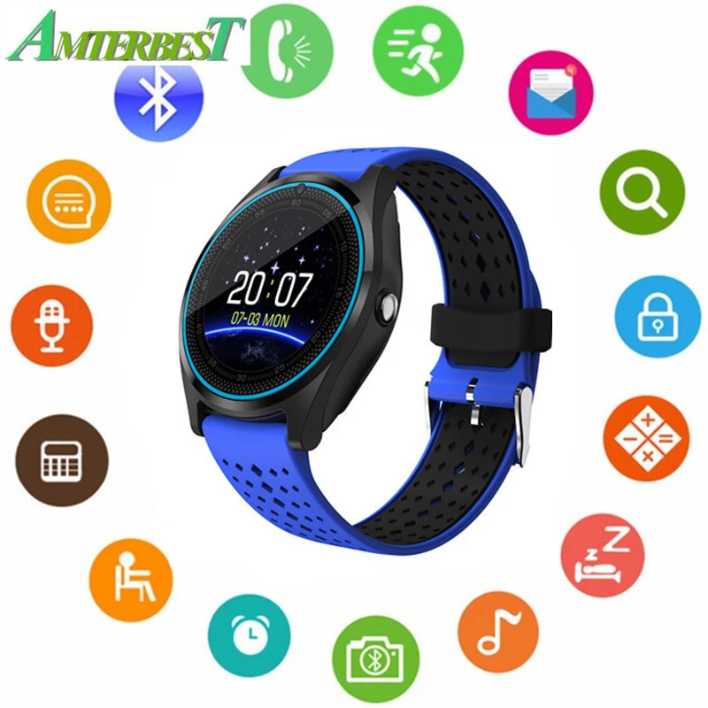 AMTERBEST Wireless Bluetooth Smart Watch with SIM TF Card Slot Compatible Android IOS phones for Women Men Kids Boys Girls